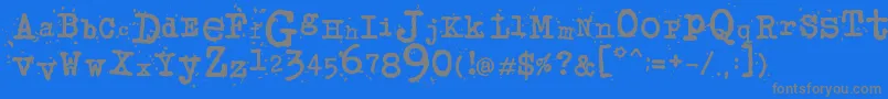 JunkosTypewriter-Schriftart – Graue Schriften auf blauem Hintergrund