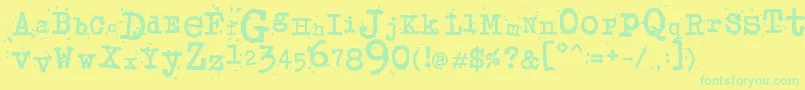 Czcionka JunkosTypewriter – zielone czcionki na żółtym tle