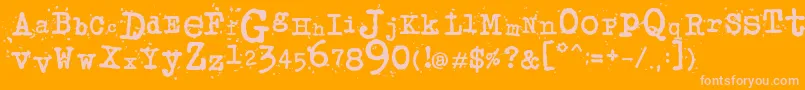 JunkosTypewriter Font – Pink Fonts on Orange Background