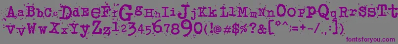 JunkosTypewriter Font – Purple Fonts on Gray Background