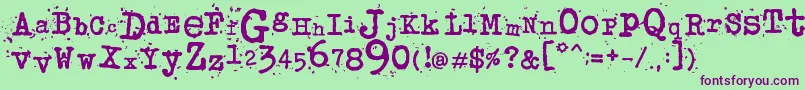 JunkosTypewriter Font – Purple Fonts on Green Background