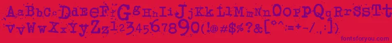 JunkosTypewriter Font – Purple Fonts on Red Background