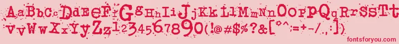 フォントJunkosTypewriter – ピンクの背景に赤い文字