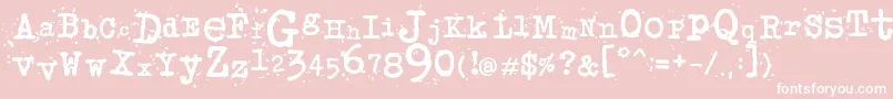 JunkosTypewriter Font – White Fonts on Pink Background