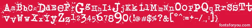 フォントJunkosTypewriter – 赤い背景に白い文字