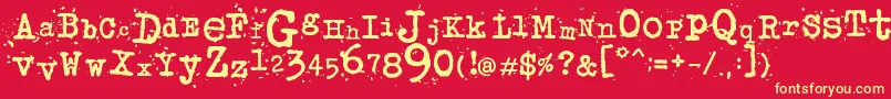 JunkosTypewriter Font – Yellow Fonts on Red Background