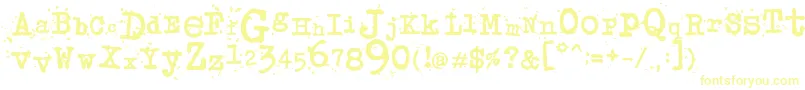 JunkosTypewriter Font – Yellow Fonts on White Background