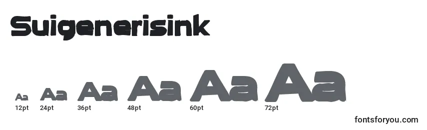 Размеры шрифта Suigenerisink