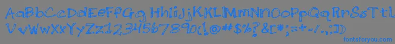 DoubleScratch-Schriftart – Blaue Schriften auf grauem Hintergrund