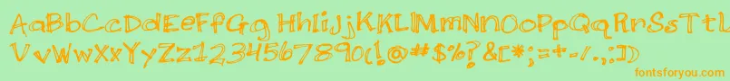 DoubleScratch Font – Orange Fonts on Green Background