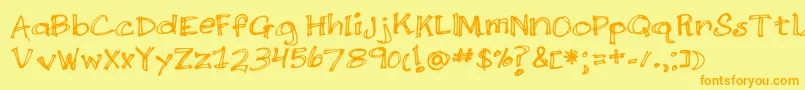 DoubleScratch Font – Orange Fonts on Yellow Background