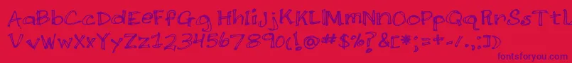 DoubleScratch Font – Purple Fonts on Red Background