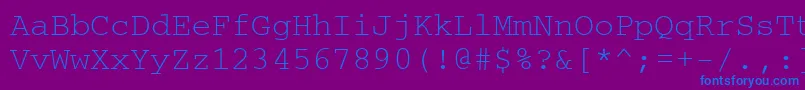 フォントUkrainiancourier – 紫色の背景に青い文字