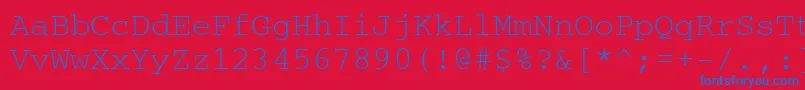 フォントUkrainiancourier – 赤い背景に青い文字