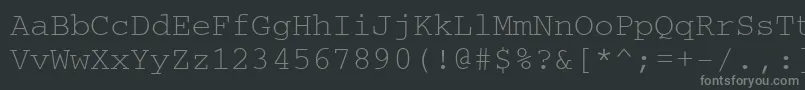 フォントUkrainiancourier – 黒い背景に灰色の文字