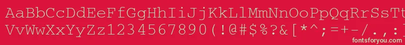 フォントUkrainiancourier – 赤い背景に緑の文字