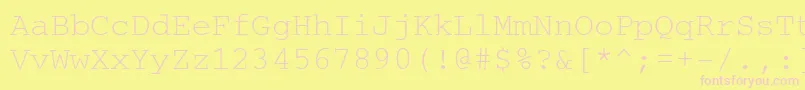 Ukrainiancourier Font – Pink Fonts on Yellow Background