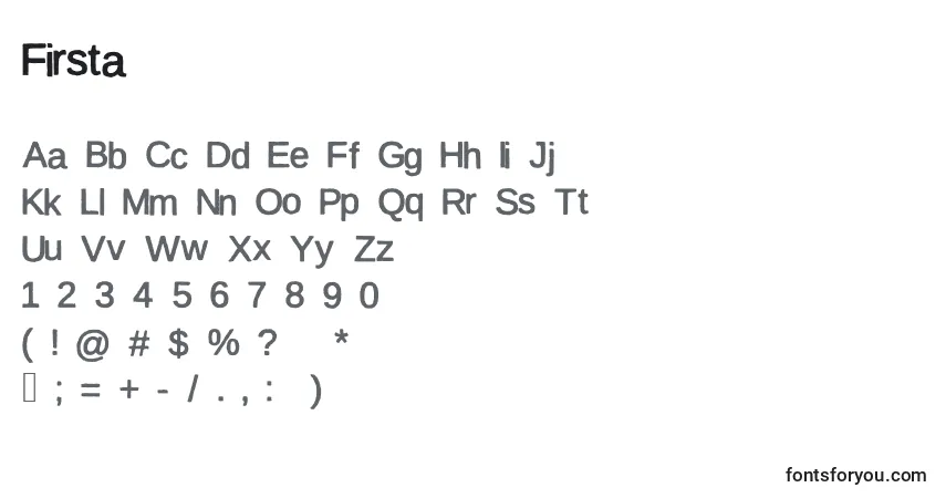 Schriftart Firsta – Alphabet, Zahlen, spezielle Symbole