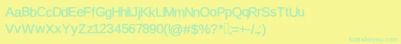 Firsta Font – Green Fonts on Yellow Background