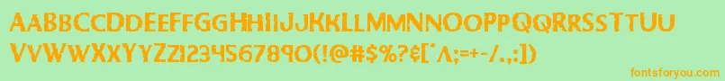 Bodyswipers Font – Orange Fonts on Green Background