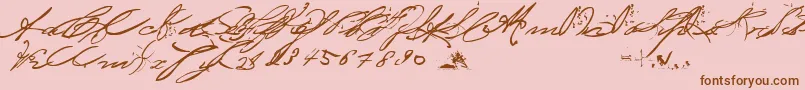 BedtimeStoriesFullVersion Font – Brown Fonts on Pink Background