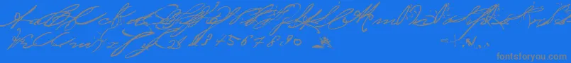 BedtimeStoriesFullVersion-Schriftart – Graue Schriften auf blauem Hintergrund