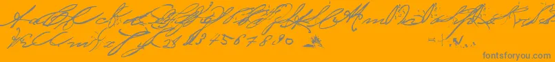 Weitere Informationen zur BedtimeStoriesFullVersion-Schriftart BedtimeStoriesFullVersion-Schriftart – Graue Schriften auf orangefarbenem Hintergrund