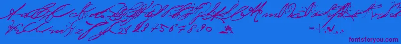 BedtimeStoriesFullVersion Font – Purple Fonts on Blue Background