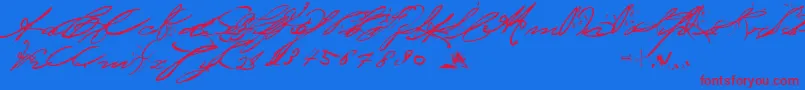 BedtimeStoriesFullVersion Font – Red Fonts on Blue Background