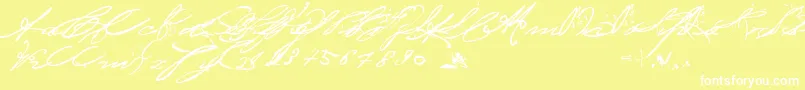 フォントBedtimeStoriesFullVersion – 黄色い背景に白い文字