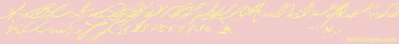 BedtimeStoriesFullVersion Font – Yellow Fonts on Pink Background