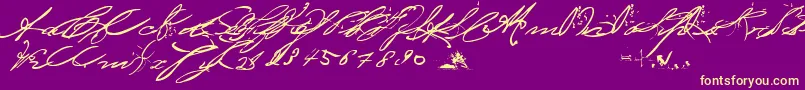 BedtimeStoriesFullVersion Font – Yellow Fonts on Purple Background