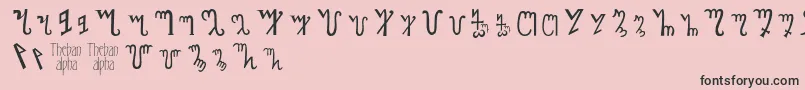 Thebanalphabet-Schriftart – Schwarze Schriften auf rosa Hintergrund