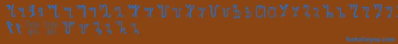 Шрифт Thebanalphabet – синие шрифты на коричневом фоне