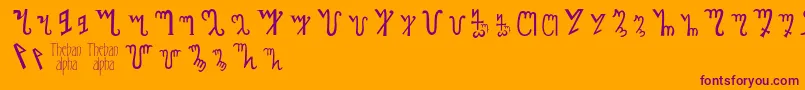 Thebanalphabet Font – Purple Fonts on Orange Background