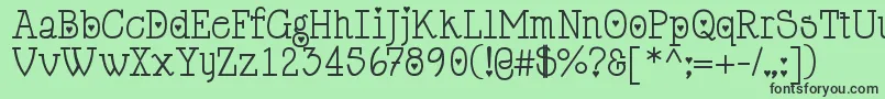 Cupiddelocke-fontti – mustat fontit vihreällä taustalla