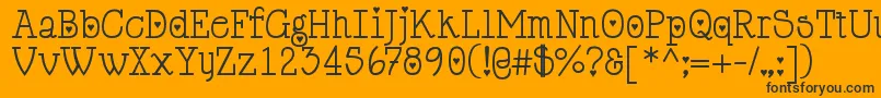 Cupiddelocke-Schriftart – Schwarze Schriften auf orangefarbenem Hintergrund