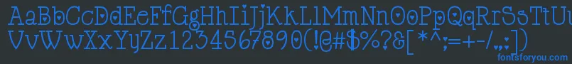 フォントCupiddelocke – 黒い背景に青い文字