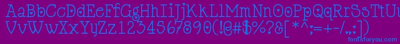 Cupiddelocke-fontti – siniset fontit violetilla taustalla