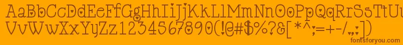 Czcionka Cupiddelocke – brązowe czcionki na pomarańczowym tle