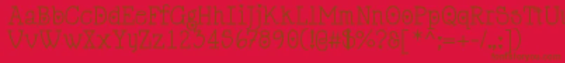 Cupiddelocke-Schriftart – Braune Schriften auf rotem Hintergrund