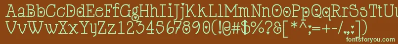 Cupiddelocke-fontti – vihreät fontit ruskealla taustalla