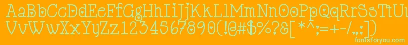 フォントCupiddelocke – オレンジの背景に緑のフォント