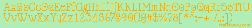 Cupiddelocke-fontti – oranssit fontit vihreällä taustalla