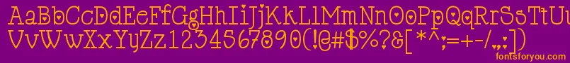 フォントCupiddelocke – 紫色の背景にオレンジのフォント
