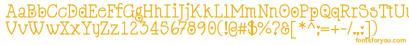 Cupiddelocke-Schriftart – Orangefarbene Schriften auf weißem Hintergrund
