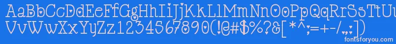 フォントCupiddelocke – ピンクの文字、青い背景