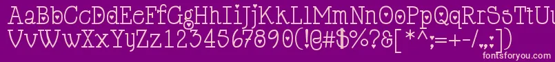 Cupiddelocke-Schriftart – Rosa Schriften auf violettem Hintergrund