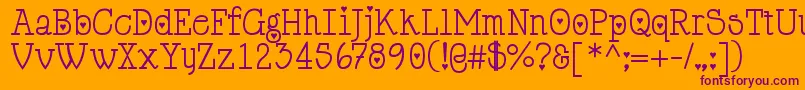 Cupiddelocke Font – Purple Fonts on Orange Background