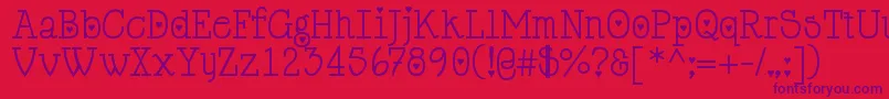 Cupiddelocke Font – Purple Fonts on Red Background